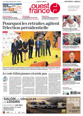 Cover of Ouest-France (Saint-Brieuc Lamballe)