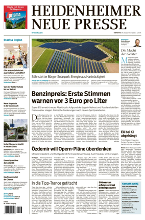 Cover of Heidenheimer Neue Presse