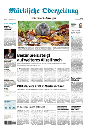 Cover of Markische Oderzeitung Uckermarkanzeiger