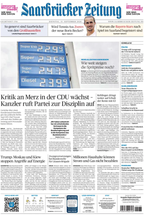 Cover of Saarbruecker Zeitung