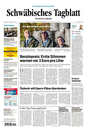 Cover of Schwabisches Tagblatt - Tubinger Chronik