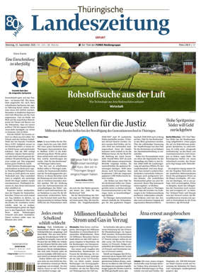 Cover of Thuringische Landeszeitung (Erfurt)