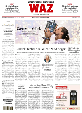 Cover of Westdeutsche Allgemeine Zeitung (Mulheim an der Ruhr)