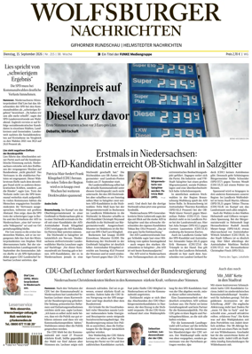 Cover of Wolfsburger Nachrichten (Wolfsburg-Gifhorn)