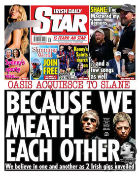 Cover of Irish Daily Star