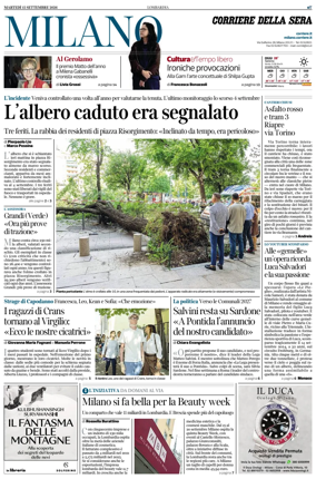 Cover of Corriere della Sera (Milano)