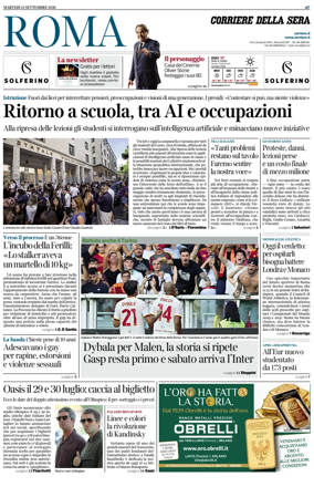 Cover of Corriere della Sera (Roma)