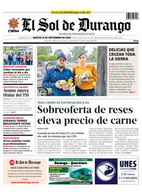 Cover of El Sol de Durango