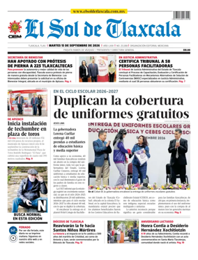 Cover of El Sol de Tlaxcala