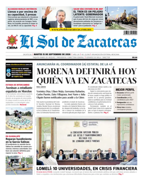 Cover of El Sol de Zacatecas