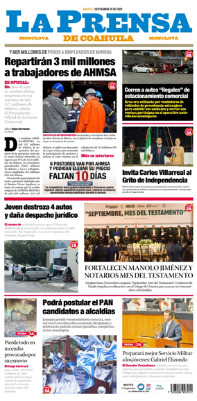Cover of La Prensa de Coahuila