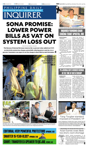 Cover of Philippine Daily Inquirer