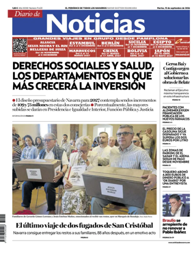 Cover of Diario de Noticias (Spain)