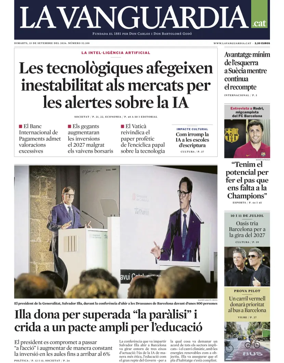 Cover of La Vanguardia (Catalonia - 1st edition)