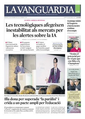 Cover of La Vanguardia (Catala)