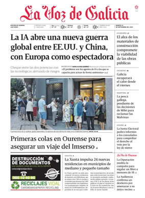 Cover of La Voz de Galicia (Ourense)