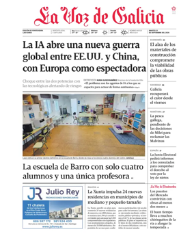 Cover of La Voz de Galicia (Pontevedra)