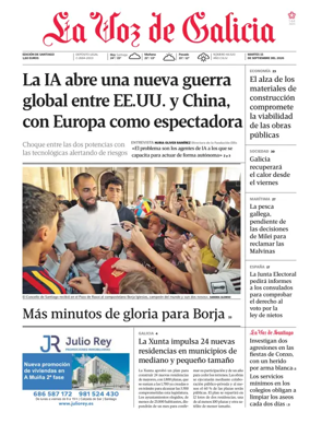 Cover of La Voz de Galicia (Santiago)