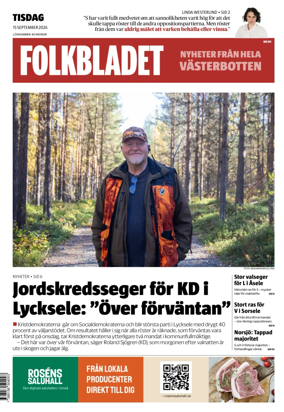 Cover of Folkbladet Vasterbotten