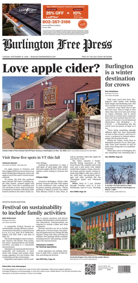 Cover of Burlington Free Press