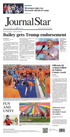 Cover of Journal Star (Peoria)