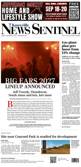 Cover of Knoxville News Sentinel