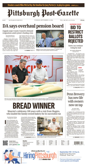 Cover of Pittsburgh Post-Gazette