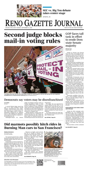 Cover of Reno Gazette Journal