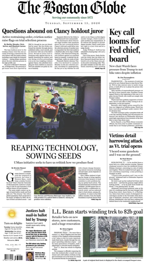 Cover of The Boston Globe