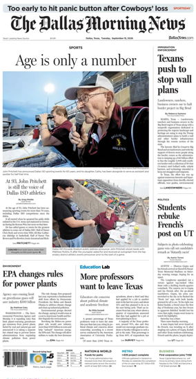 Cover of The Dallas Morning News