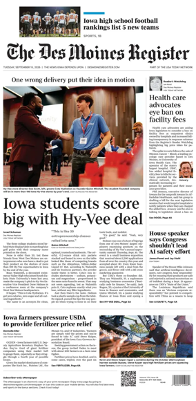 Cover of The Des Moines Register