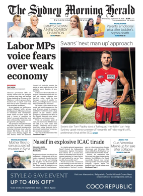 Cover of The Sydney Morning Herald