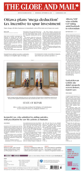 Cover of The Globe and Mail (BC Edition)