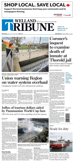 Cover of The Welland Tribune