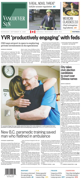 Cover of Vancouver Sun