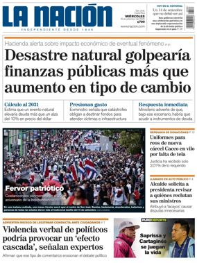 Cover of La Nacion (Costa Rica)
