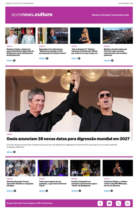 Cover of Euronews Culture and Sport (Portuguese)