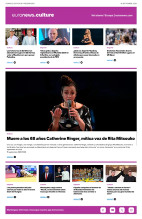 Cover of Euronews Culture and Sport (Spanish) Compiled Edition