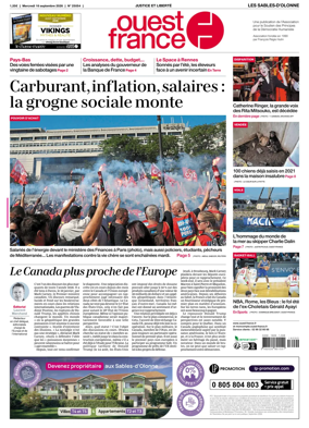 Cover of Ouest France (Les Sables-d'Olonne)