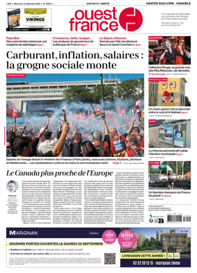 Cover of Ouest France (Nantes / Sud-Loire / Vignoble)