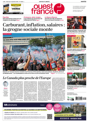 Cover of Ouest France (Nantes)