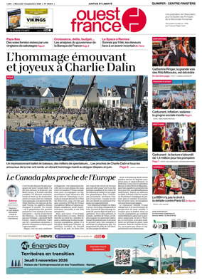 Cover of Ouest-France (Quimper Centre-Finistere)