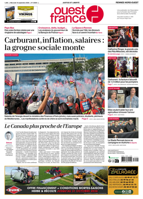 Cover of Ouest-France (Rennes Nord-Ouest)