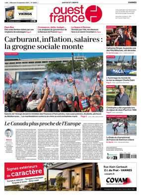 Cover of Ouest France (Vannes)