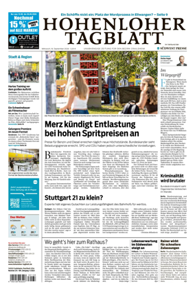 Cover of Hohenloher Tagblatt
