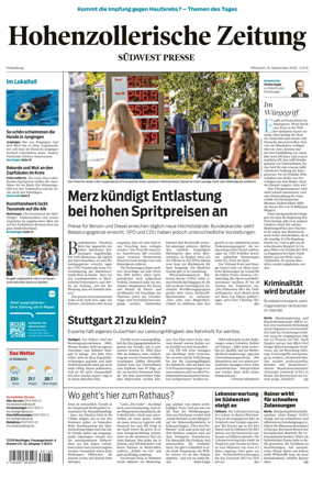 Cover of Hohenzollerische Zeitung