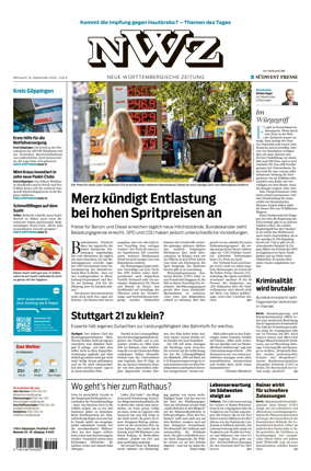 Cover of NWZ – Neue Wurttembergische Zeitung
