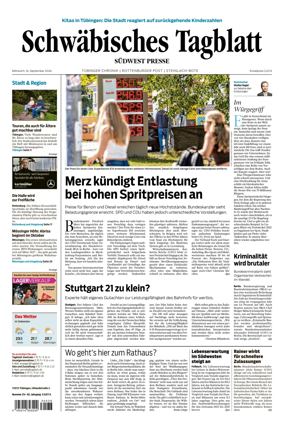 Cover of Schwabisches Tagblatt - Tubinger Chronik