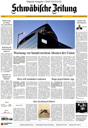 Cover of Schwabische Zeitung (Bad Saulgau)