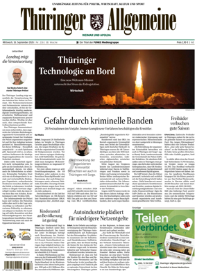 Cover of Thuringer Allgemeine (Weimar)